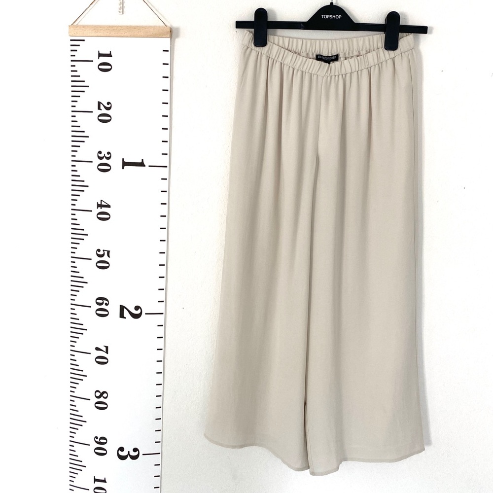 EILEEN FISHER Silk GEORGETTE Crepe wide leg pant